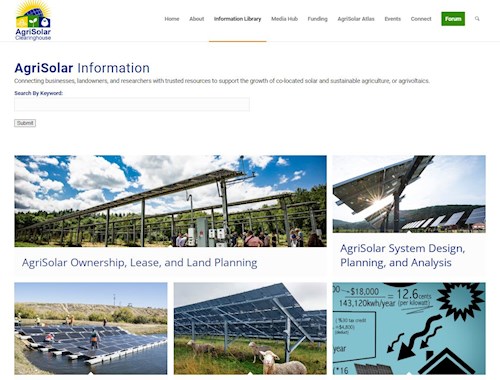 Screenshot of AgriSolar Clearinghouse