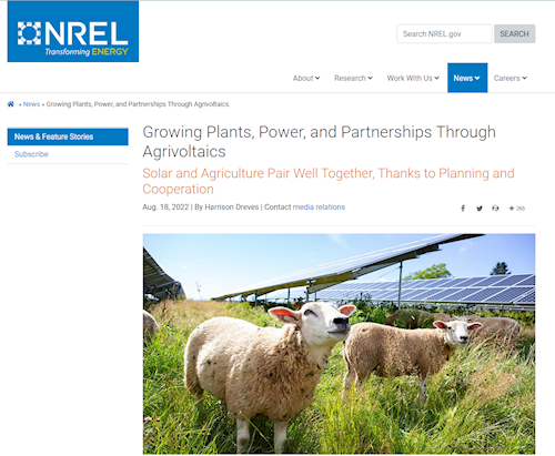 Screenshot from NREL website