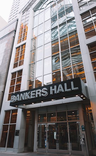 picture of a tall building that says bankers hall