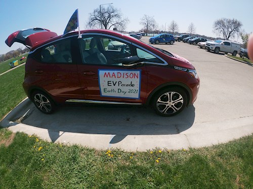 Car decorated for Earth Day parade