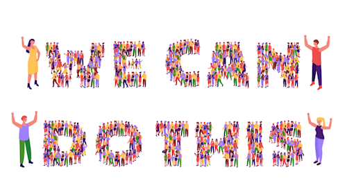 people spelling out we can do this