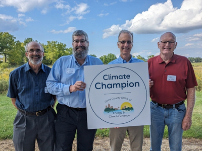 Photo of 2023 Climate Champion with Dane County Executive Joe Parisi