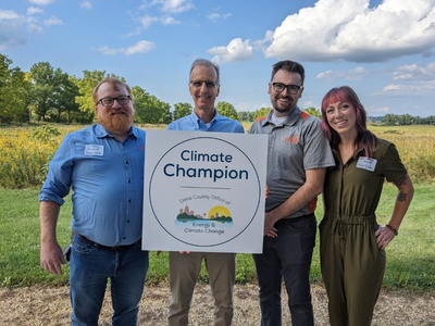 Photo of 2023 Climate Champion with Dane County Executive Joe Parisi