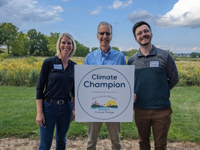 Photo of 2023 Climate Champion with Dane County Executive Joe Parisi