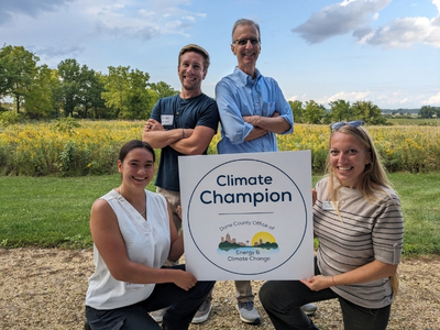Photo of 2023 Climate Champion with Dane County Executive Joe Parisi