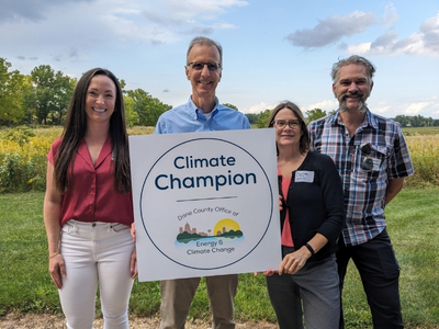 Photo of 2023 Climate Champion with Dane County Executive Joe Parisi