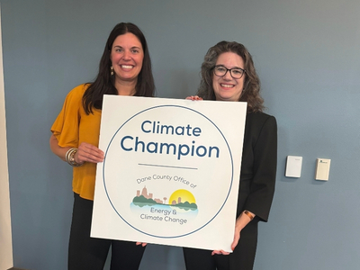 Photo of 2025 Climate Champion with Dane County Executive Melissa Agard