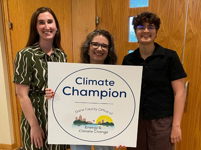 Photo of 2026 Climate Champion with Dane County Executive Melissa Agard