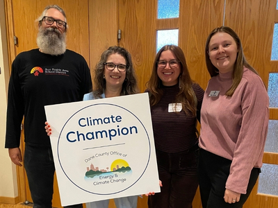 Photo of 2026 Climate Champion with Dane County Executive Melissa Agard