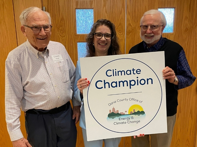 Photo of 2026 Climate Champion with Dane County Executive Melissa Agard