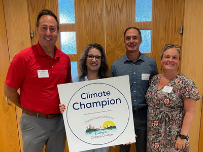 Photo of 2026 Climate Champion with Dane County Executive Melissa Agard
