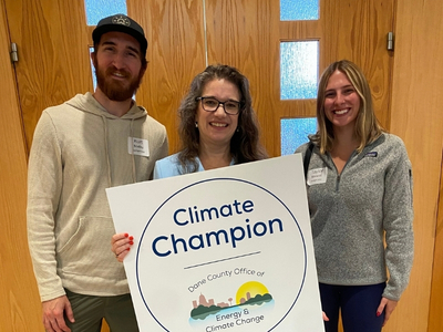 Photo of 2026 Climate Champion with Dane County Executive Melissa Agard