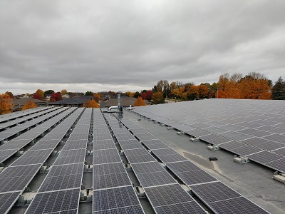 solar panels in the autumn