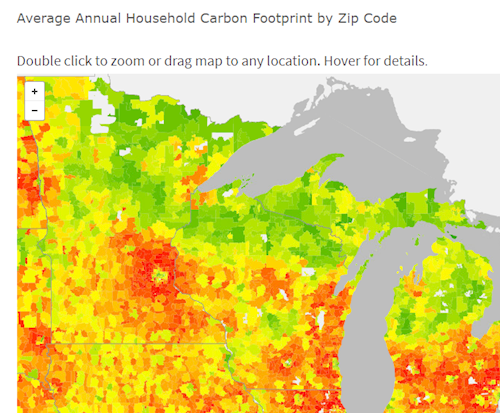 Image of area, showing emissions by zip code