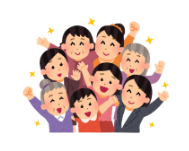 cartoon smiling people in a group