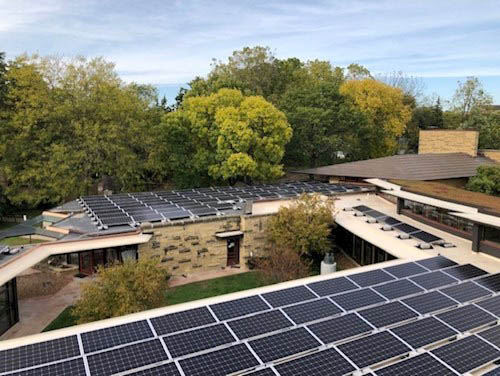 Solar array at First Unitarian Society of Madison