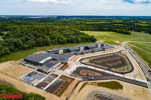 Aerial photo of solar on Forest Edge School