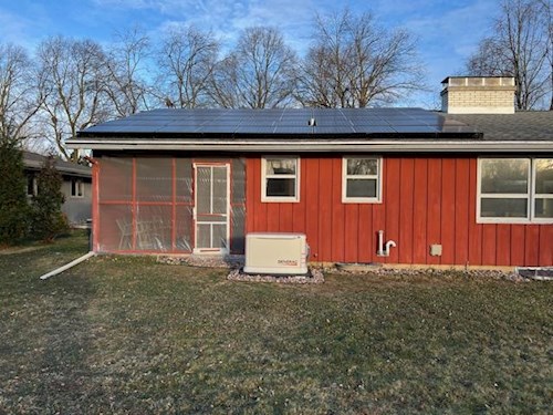 Solar array on roof of home